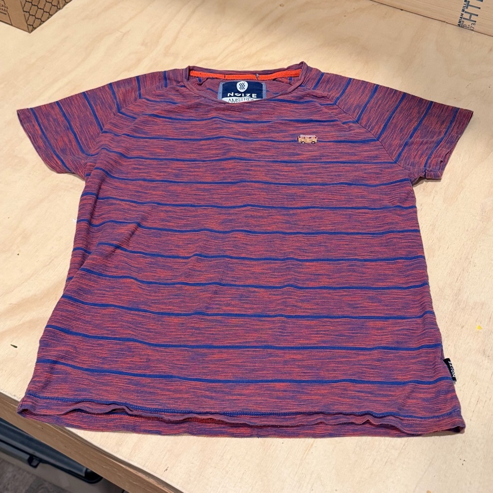 NOIZE AMSTRDM Red & Blue Striped Tee S